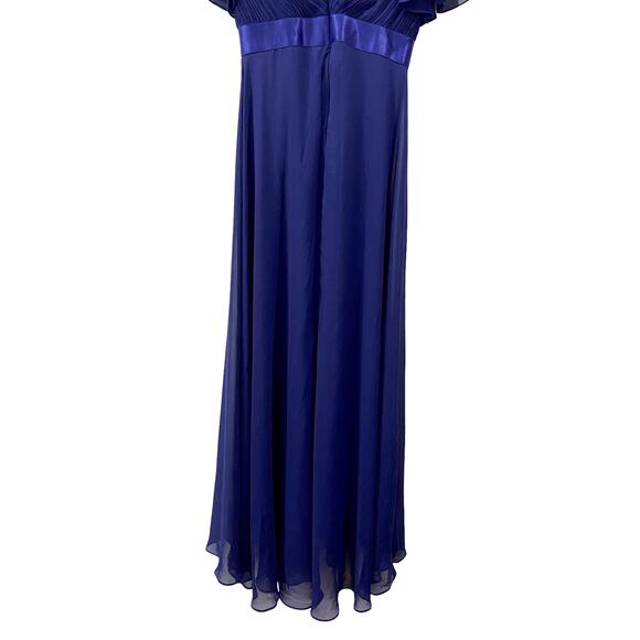 Long Chiffon Empire Waist Dress by EVER PRETTY with Short Flutter Sleeves size 8 - Picture 11 of 12